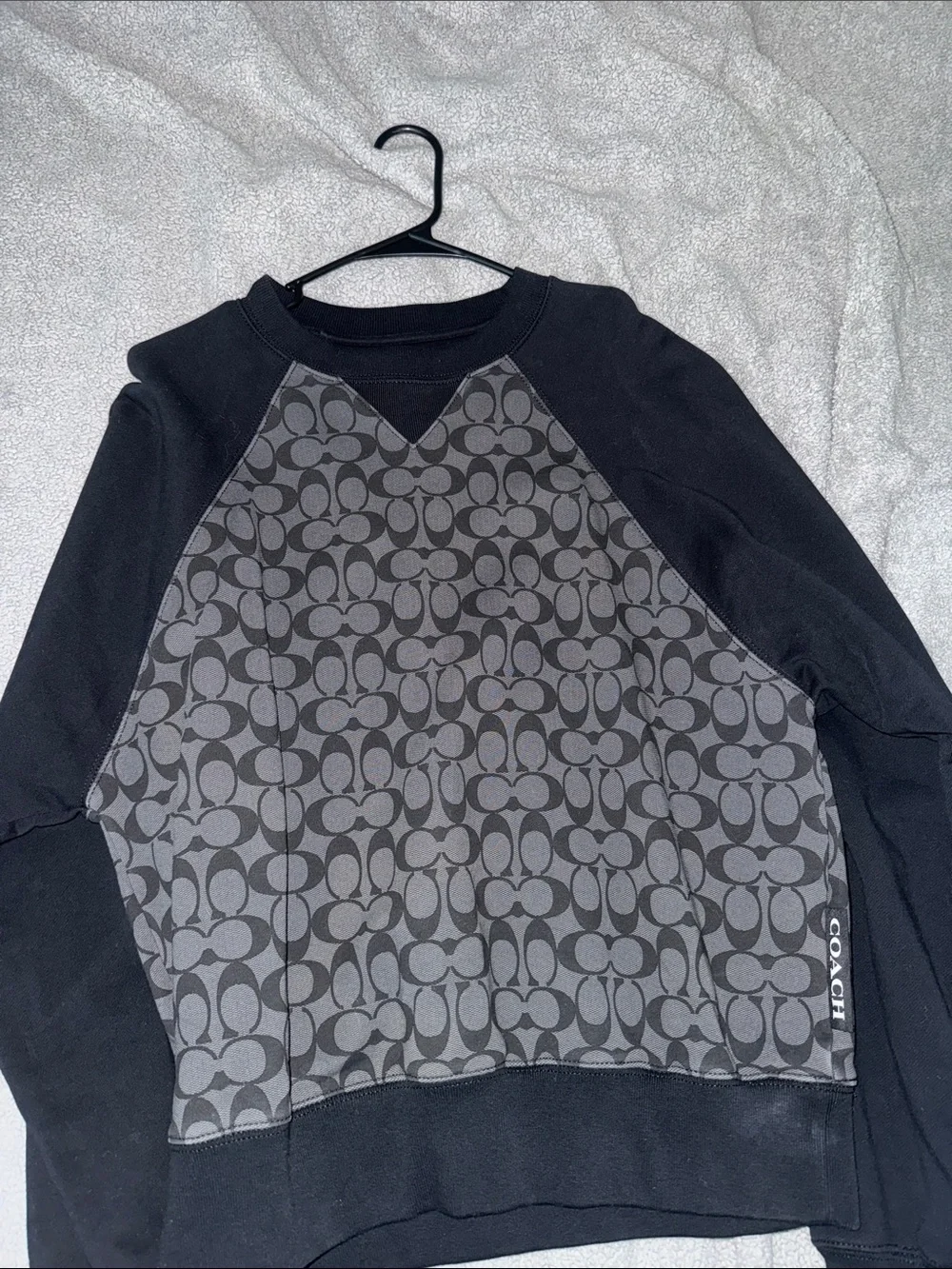 Coach Men’s Black & Gray Signature Crewneck Sweatshirt